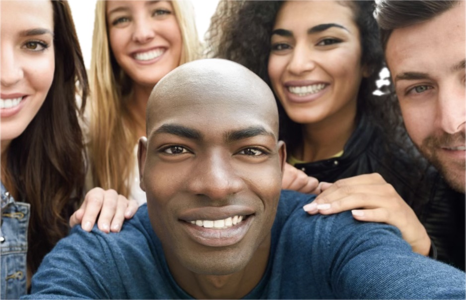 The ICUWell team — five smiling staff members standing close together